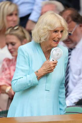 . 08 07 2026. London, United Kingdom. Queen Camilla, Peter Phillips, Harriet Sperling Elle Fanning , Zara Tindall watch Arthur Fery match on day ten of the Wimbledon Tennis Championships in London.  xStephenxLockx xi-Imagesx IIM-26894-0108