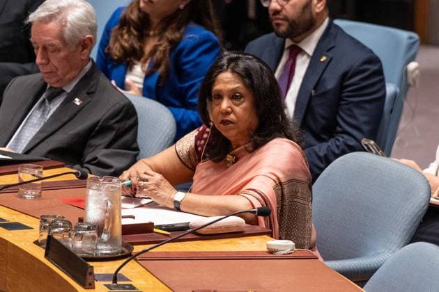 July 8, 2026, New York, New York, USA: Pramila Patten, Special Representative of the Secretary-General on Sexual Violence in Conflict attends Security Council meeting on Women and peace and security Honoring the promise of international law to survivors of conflict related sexual violence at UN Headquarters in New York, NY on July 8, 2026. New York USA  - ZUMAr339 20260708_znp_r339_007 Copyright: xLevxRadinx