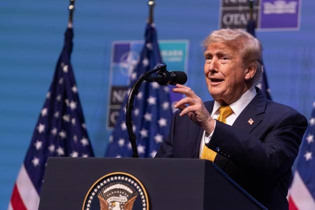 July 8, 2026, Ankara, Turkey: U.S. President Donald Trump speaks during a press conference on the outcomes of the NATO Summit. Ankara Turkey  - ZUMAl194 20260708_zip_l194_033 Copyright: xMarekxLadzinskix