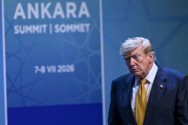 NATO Ankara Summit ANKARA, TURKIYE - JULY 8: US President Donald Trump holds a press conference at the Presidential Complex as part of the 36th NATO Summit of Heads of State and Government in Ankara, Turkiye, on July 8, 2026. Akin Celiktas Anadolu Ankara Turkey. Editorial use only. Please get in touch for any other usage.  Copyright: x2026xAnadoluxAkinxCeliktasx