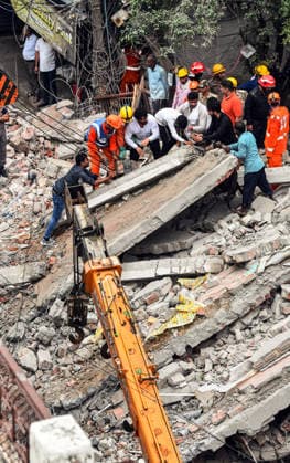Rescue and relief operations underway after a building collapsed at the Rohini Sector 16 area New Delhi, Jul 08 (ANI): Rescue and relief operations underway after a building collapsed at the Rohini Sector 16 area, in New Delhi on Wednesday. New Delhi Delhi India Copyright: xANIx ANI_20260708455