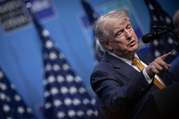 NATO Ankara Summit ANKARA, TURKIYE - JULY 8: US President Donald Trump holds a press conference at the Presidential Complex during the 36th NATO Summit of Heads of State and Government in Ankara, Turkiye, on July 8, 2026. Ozge Elif Kizil Anadolu Ankara Turkey. Editorial use only. Please get in touch for any other usage.  Copyright: x2026xAnadoluxOzgexElifxKizilx