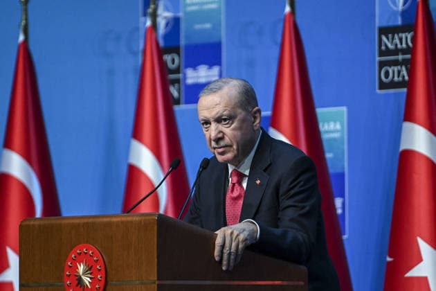 NATO Ankara Summit ANKARA, TURKIYE - JULY 8: Turkish President Recep Tayyip Erdogan holds a press conference at the Presidential Complex during the 36th NATO Summit of Heads of State and Government in Ankara, Turkiye, on July 8, 2026. Dogukan Keskinkilic Anadolu Ankara Turkey. Editorial use only. Please get in touch for any other usage.  Copyright: x2026xAnadoluxDogukanxKeskinkilicx