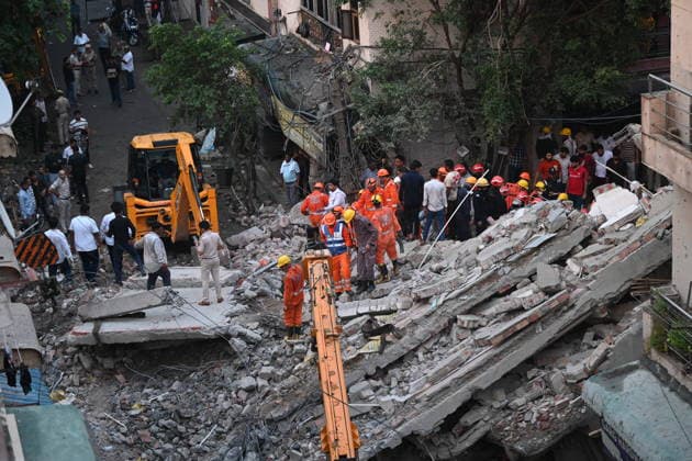 NEW DELHI, INDIA - JULY 8: NDRF personnel rescue a survivor trapped under the debris after a building collapsed in G Block, Sector 16, Rohini on July 8, 2026 in New Delhi, India. Rescue operations were launched immediately, with multiple emergency agencies deployed to search for and evacuate those trapped beneath the rubble. (Photo by Ishant Chauhan Hindustan Times) Man Killed As Under-Construction Building Collapses In Delhi s Rohini Sector 16