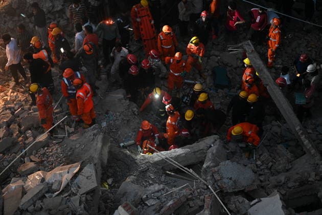 NEW DELHI, INDIA - JULY 8: NDRF personnel rescue a survivor trapped under the debris after a building collapsed in G Block, Sector 16, Rohini on July 8, 2026 in New Delhi, India. Rescue operations were launched immediately, with multiple emergency agencies deployed to search for and evacuate those trapped beneath the rubble. (Photo by Ishant Chauhan Hindustan Times) Man Killed As Under-Construction Building Collapses In Delhi s Rohini Sector 16
