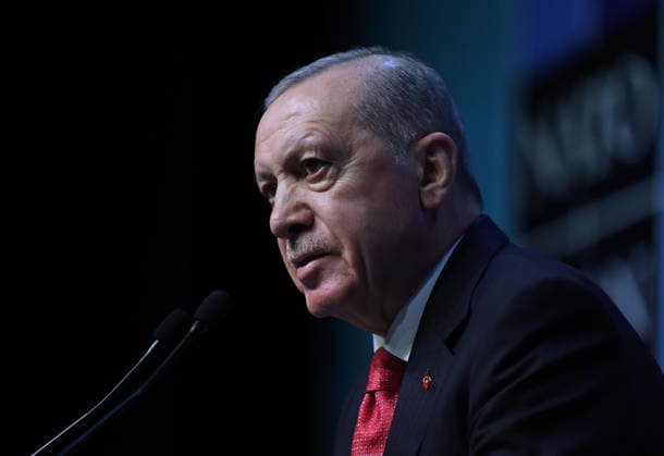Turkish President Recep Tayyip Erdogan ANKARA, TURKIYE - JULY 8: (----EDITORIAL USE ONLY MANDATORY CREDIT - TURKISH PRESIDENCY MURAT CETINMUHURDAR HANDOUT - NO MARKETING NO ADVERTISING CAMPAIGNS - DISTRIBUTED AS A SERVICE TO CLIENTS----) Turkish President Recep Tayyip Erdogan holds a press conference as part of the 36th NATO Summit of Heads of State and Government at the Presidential Complex in Ankara, Turkiye, on July 8, 2026. Turkish Presidency Murat Cetinmuhurdar Handout Anadolu Ankara Turkey. Editorial use only. Please get in touch for any other usage.  Copyright: x2026xAnadoluxTurkishxPresidencyx xMuratxCetinmuhurdarx xHandoutx