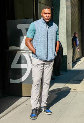 New York, NY- July 8: Michael Strahan leaving Good Morning America (GMA)in New York City. Copyright: xPorterx AdMediax MediaPunchx