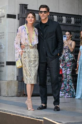 PFW Haute Couture Elie Saab Outside Arrivals JR Olivia Palermo, Johannes Huebl arriving at the Elie Saab show during Haute Couture Fashion Week in Paris, France, on 8 July 2026. Photo by Julien Reynaud APS-Medias ABACAPRESS.COM Paris France  Copyright: xReynaudxJulien APS-Medias ABACAx