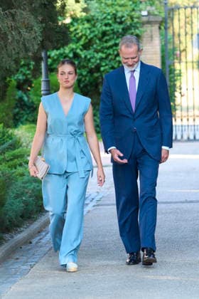 08-07-2026 Zaragoza Princess Leonor and King Felipe during attending the Docentes Referentes event by Ibercaja Foundation in Zaragoza. No Spain Â  Copyright: xPPEx
