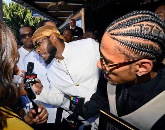 Flesh-n-Bone (L) and Layzie Bone of the Hip-Hop group Bone Thugs-N-Harmony speak with reporters during a ceremony honoring them with the 2,851st star on the Hollywood Walk of Fame in Los Angeles on Wednesday, July 8, 2026.  LAP2026070826 JIMxRUYMEN