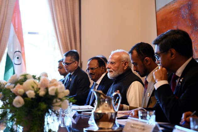 NARENDRA MODI AUSTRALIA VISIT, India s Prime Minister Narendra Modi (C) and members of parliament attend the Annual Leaders Summit at Government House in Melbourne, Thursday, July 9, 2026. ( NO ARCHIVING, POOL MELBOURNE VICTORIA AUSTRALIA  Copyright: xIzharxKhanx 20260709191863449732
