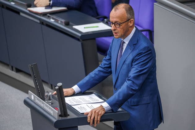 Bundestag Bundeskanzler Friedrich Merz (CDU) im Deutschen Bundestag am 09.07.26 in Berlin. Berlin Berlin Deutschland Bundestag *** Bundestag, Chancellor Friedrich Merz, CDU, in the German Bundestag on July 9, 2026, in Berlin, Berlin, Berlin, Germany, Bundestag