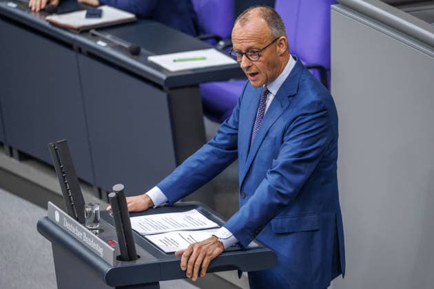Bundestag Bundeskanzler Friedrich Merz (CDU) im Deutschen Bundestag am 09.07.26 in Berlin. Berlin Berlin Deutschland Bundestag *** Bundestag, Chancellor Friedrich Merz, CDU, in the German Bundestag on July 9, 2026, in Berlin, Berlin, Berlin, Germany, Bundestag