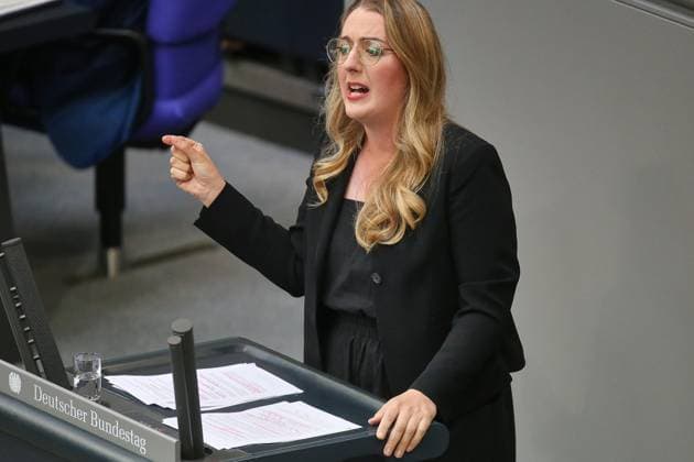 Berlin, Deutschland, 09.07.2026: Deutscher Bundestag: 89. Bundestagssitzung: Grünen-Fraktionschefin Katharina Dröge spricht nach der Regierungserklärung des Kanzlers. *** Berlin, Germany, July 9, 2026 German Bundestag 89th Session of the Bundestag Green Party Caucus Leader Katharina Dröge speaks following the Chancellor s government statement Copyright: xdtsxNachrichtenagenturx dts_126803