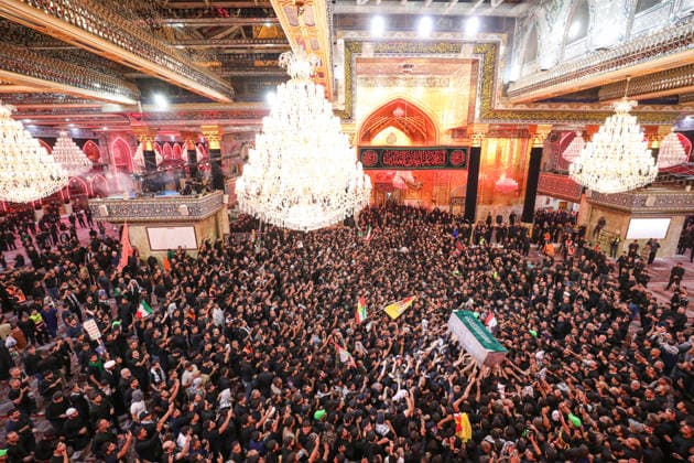 Funeral ceremony held in Karbala for Iran s late Supreme Leader Khamenei KARBALA, IRAQ - JULY 9: Iraqis attend the funeral ceremony held for former Iranian Supreme Leader Ali Khamenei, who was killed in a U.S.-Israeli airstrike, on July 9, 2026 in Karbala, Iraq. Khamenei s coffin is carried through the shrines of Imam Hussein and his brother Abbas during the ceremony. Stringer Anadolu Karbala Iraq. Editorial use only. Please get in touch for any other usage.  Copyright: x2026xAnadoluxStringerx