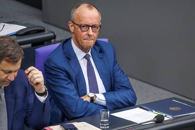 Bundestag Bundeskanzler Friedrich Merz (CDU) im Deutschen Bundestag am 09.07.26 in Berlin. Berlin Berlin Deutschland Bundestag *** Bundestag, Chancellor Friedrich Merz, CDU, in the German Bundestag on July 9, 2026, in Berlin, Berlin, Berlin, Germany, Bundestag
