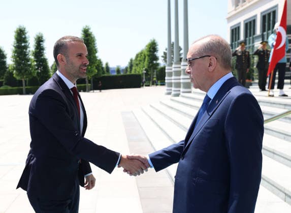 Turkish President Recep Tayyip Erdogan ANKARA, TURKIYE - JULY 9: (----EDITORIAL USE ONLY - MANDATORY CREDIT - TURKISH PRESIDENCY MURAT KULA HANDOUT - NO MARKETING NO ADVERTISING CAMPAIGNS - DISTRIBUTED AS A SERVICE TO CLIENTS----) Turkish President Recep Tayyip Erdogan receives Montenegrin Prime Minister Milojko Spajic at the Presidential Complex in Ankara, Turkiye, on July 9, 2026. TUR Presidency Murat Kula Anadolu Ankara Turkey. Editorial use only. Please get in touch for any other usage.  Copyright: x2026xAnadoluxTURxPresidencyx xMuratxKulax