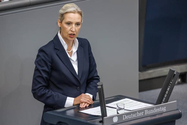 Bundestag Alice Weidel (AfD) im Deutschen Bundestag am 09.07.26 in Berlin. Berlin Berlin Deutschland Bundestag *** Bundestag Alice Weidel AfD in the German Bundestag on July 9, 2026, in Berlin, Berlin, Berlin, Germany, Bundestag