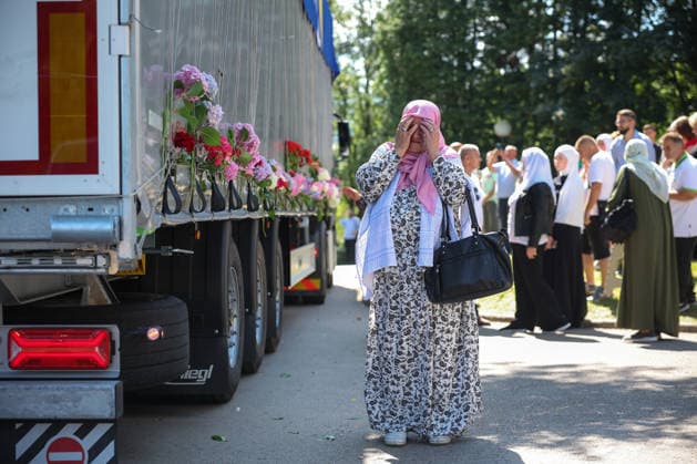Ten newly identified victims of Srebrenica massacre will be buried on massacre anniversary A woman stands next to a truck carrying remains of the identified victims of the 1995 Srebrenica massacre to the Memorial centre in Potocari, where they will be buried on July 11, in Visoko, Bosnia and Herzegovina, July 09, 2026.  ArminxDurgut PIXSELL