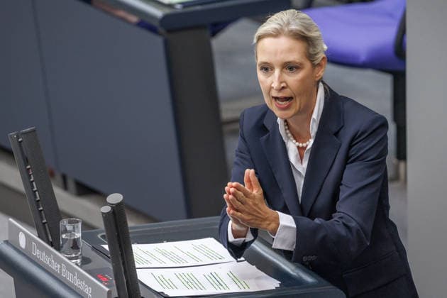 Bundestag Alice Weidel (AfD) im Deutschen Bundestag am 09.07.26 in Berlin. Berlin Berlin Deutschland Bundestag *** Bundestag Alice Weidel AfD in the German Bundestag on July 9, 2026, in Berlin, Berlin, Berlin, Germany, Bundestag