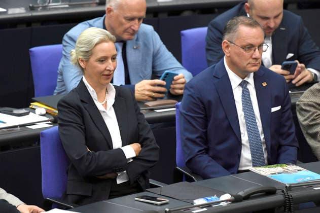 Alice Weidel und Tino Chrupalla in der 89. Sitzung des 21. Deutschen Bundestages im Reichstagsgebäude. Berlin, 09.07.2026 *** Alice Weidel and Tino Chrupalla at the 89th session of the 21st German Bundestag in the Reichstag building in Berlin, July 9, 2026 Foto:xF.xKernx xFuturexImagex bundestagssitzung89_6751