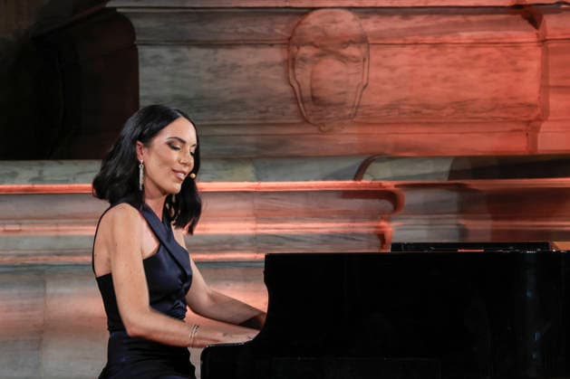 July 8, 2026, Rome, Rome, Italy: Pianist and presenter Gloria Campaner during the final evening of the eightieth edition of the Strega Prize literary competition in Piazza del Campidoglio, Rome, 08 07 2026 Rome Italy  - ZUMAa289 20260708_zia_a289_249 Copyright: xRiccardoxDexLucax xAgfx
