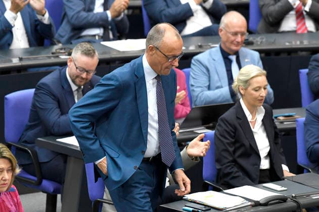 Friedrich Merz in der 89. Sitzung des 21. Deutschen Bundestages im Reichstagsgebäude. Berlin, 09.07.2026 *** Friedrich Merz at the 89th session of the 21st German Bundestag in the Reichstag building in Berlin, July 9, 2026 Foto:xF.xKernx xFuturexImagex bundestagssitzung89_6807