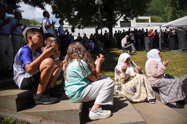 Remains of Srebrenica genocide victims sent off from Visoko VISOKO, BOSNIA AND HERZEGOVINA - JULY 09: The remains of Srebrenica genocide victims, placed in ten coffins, are sent off with tears and prayers from Visoko, near Sarajevo, on Thursday morning, on their final journey to the Potocari Memorial Center, where a collective funeral prayer and burial will be held on July 11, in Visoko, Bosnia and Herzegovina on July 09, 2026. Elman Omic Anadolu Visoko Bosnia and Herzegovina. Editorial use only. Please get in touch for any other usage.  Copyright: x2026xAnadoluxElmanxOmicx