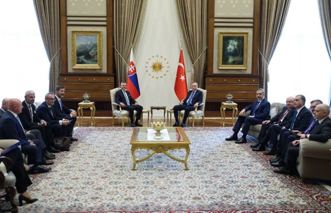 Turkish President Recep Tayyip Erdogan ANKARA, TURKIYE - JULY 9: (----EDITORIAL USE ONLY - MANDATORY CREDIT - TURKISH PRESIDENCY MURAT KULA HANDOUT - NO MARKETING NO ADVERTISING CAMPAIGNS - DISTRIBUTED AS A SERVICE TO CLIENTS----) Turkish President Recep Tayyip Erdogan meets with Slovakian President Peter Pellegrini at the Presidential Complex in Ankara, Turkiye, on July 9, 2026. Tur Presidency Murat Kula Anadolu Ankara Turkey. Editorial use only. Please get in touch for any other usage.  Copyright: x2026xAnadoluxTurxPresidencyx xMuratxKulax
