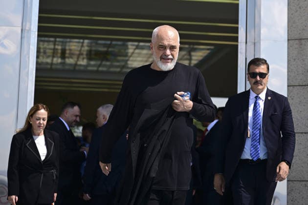 NATO Ankara Summit ANKARA, TURKIYE - JULY 9: Albania Prime Minister Edi Rama departs from Esenboga Airport following the 36th NATO Heads of State and Government Summit in Ankara, Turkiye, on July 9, 2026. Mehmet Futsi Anadolu Ankara Turkey. Editorial use only. Please get in touch for any other usage.  Copyright: x2026xAnadoluxMehmetxFutsix