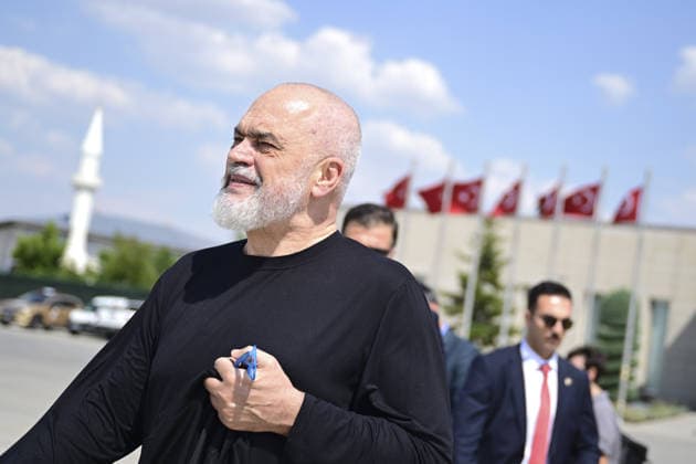 NATO Ankara Summit ANKARA, TURKIYE - JULY 9: Albania Prime Minister Edi Rama departs from Esenboga Airport following the 36th NATO Heads of State and Government Summit in Ankara, Turkiye, on July 9, 2026. Mehmet Futsi Anadolu Ankara Turkey. Editorial use only. Please get in touch for any other usage.  Copyright: x2026xAnadoluxMehmetxFutsix