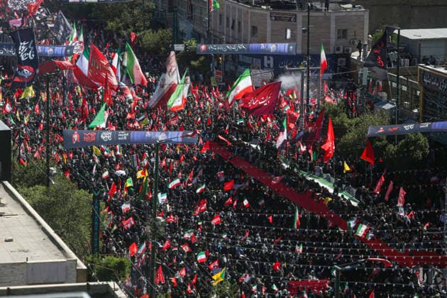 Farewell ceremony held for the late Iranian leader Khamenei in the Iranian city of Mashhad MASHHAD, IRAN - JULY 9: (RESTRICTIONS: No Access Israel Media Persian Language TV Stations Outside Iran Strictly No Access BBC Persian VOA Persian Manoto TV Iran International TV) Thousands of people, holding flags and posters, gather to participate in the funeral ceremony for the late Iranian Supreme Leader Ali Khamenei, who was killed in a joint U.S.-Israeli airstrike, in Mashhad, Iran on July 9, 2026 Hassan Ghaedi Anadolu Mashhad Iran. Editorial use only. Please get in touch for any other usage.  Copyright: x2026xAnadoluxHassanxGhaedix