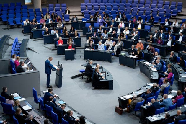 Bundestag, Bundeskanzler, Friedrich Merz Reichstagsgebäude, Bundestag, Sitzungswoche, Regierungserklärung, Bundeskanzler, Friedrich Merz Berlin Berlin GER *** Bundestag, Federal Chancellor, Friedrich Merz Reichstag Building, Bundestag, session week, government statement, Federal Chancellor, Friedrich Merz Berlin Berlin GER