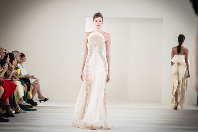 PFW HC Rami Al Ali Catwalk NB A model walks the runway during the Rami Al Ali Haute Couture Fall Winter 2026 2027 show as part of Paris Fashion Week on July 09, 2026 in Paris, France. Photo by Nasser Berzane ABACAPRESS.COM Paris France  Copyright: xBerzanexNasser ABACAx