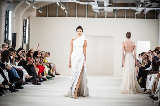 PFW HC Rami Al Ali Catwalk NB A model walks the runway during the Rami Al Ali Haute Couture Fall Winter 2026 2027 show as part of Paris Fashion Week on July 09, 2026 in Paris, France. Photo by Nasser Berzane ABACAPRESS.COM Paris France  Copyright: xBerzanexNasser ABACAx