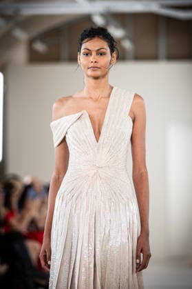 PFW HC Rami Al Ali Catwalk NB A model walks the runway during the Rami Al Ali Haute Couture Fall Winter 2026 2027 show as part of Paris Fashion Week on July 09, 2026 in Paris, France. Photo by Nasser Berzane ABACAPRESS.COM Paris France  Copyright: xBerzanexNasser ABACAx