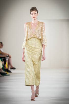 PFW HC Rami Al Ali Catwalk NB A model walks the runway during the Rami Al Ali Haute Couture Fall Winter 2026 2027 show as part of Paris Fashion Week on July 09, 2026 in Paris, France. Photo by Nasser Berzane ABACAPRESS.COM Paris France  Copyright: xBerzanexNasser ABACAx