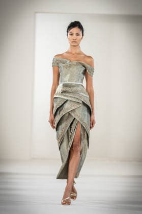 PFW HC Rami Al Ali Catwalk NB A model walks the runway during the Rami Al Ali Haute Couture Fall Winter 2026 2027 show as part of Paris Fashion Week on July 09, 2026 in Paris, France. Photo by Nasser Berzane ABACAPRESS.COM Paris France  Copyright: xBerzanexNasser ABACAx