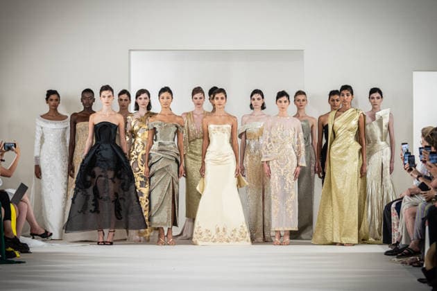 PFW HC Rami Al Ali Catwalk NB A model walks the runway during the Rami Al Ali Haute Couture Fall Winter 2026 2027 show as part of Paris Fashion Week on July 09, 2026 in Paris, France. Photo by Nasser Berzane ABACAPRESS.COM Paris France  Copyright: xBerzanexNasser ABACAx
