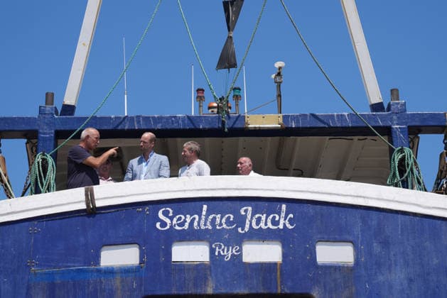Prince of Wales visit to Hastings The Prince of Wales (3rd right) meets fishermen while on a fishing boat in the Old Town, during his visit to Hastings, East Sussex, to highlight the town s fishing community and the vital work of local youth-led and community-driven organisations. Picture date: Thursday July 9, 2026., Credit:Gareth Fuller PA ROTA - B68 Avalon UK, Hastings  Copyright: xGarethxFullerx xPAxROTAx-xB68x xAvalonx 1115505337