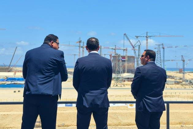 EGYPT, EL DABAA - JULY 9, 2026: Officials look on during a ceremony marking the installation of the reactor pressure vessel for the Second Unit of the El Dabaa Nuclear Power Plant El Dabaa Egypt  - ZUMAt113 20260709_zaa_t113_358 Copyright: xAnastasiaxOlyanderx