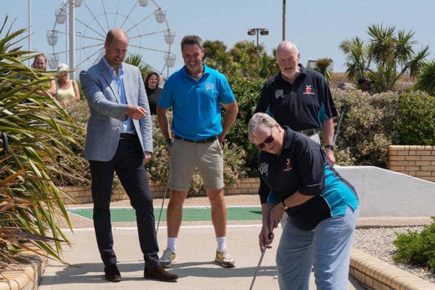 . 09 07 2026. Hastings, United Kingdom. Prince William during a visit to Hastings, United Kingdom, where he played crazy golf and met local fishermen.  xPoolx xi-Imagesx IIM-26896-0040