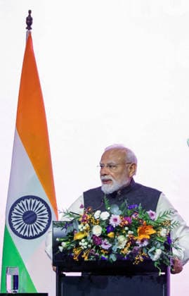 RECORD DATE NOT STATED PM Modi addresses India-Australia CEO Forum in Melbourne Melbourne Australia , Jul 09 (ANI): Prime Minister Narendra Modi addresses on the sidelines of the India-Australia CEO Forum, in Melbourne on Thursday. (Narendra Modi Photo Gallery ANI Photo) Melbourne Australia Copyright: xANIx ANI_20260709019