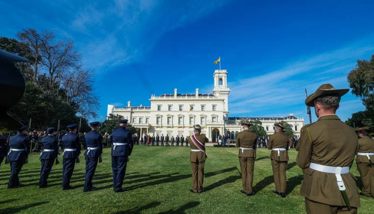 RECORD DATE NOT STATED PM Modi inspects Guard of Honour during ceremonial welcome in Melbourne Melbourne Australia , Jul 09 (ANI): Prime Minister Narendra Modi inspects Guard of Honour during a ceremonial welcome upon his arrival at the official residence of Victoria Governor Margaret Gardner AC, in Melbourne on Thursday. (Narendra Modi Photo Gallery ANI Photo) Melbourne Australia Copyright: xANIx ANI_20260709025