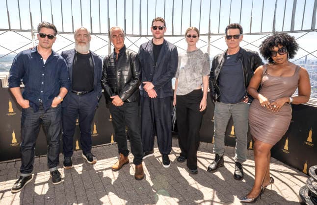 July 8, 2026, New York, Ny, United States: Hamish Allan-Headley, J.K. Simmons, Titus Welliver, Tom Brittney, Hilary McCormack, Vincent Walsh, Jessica Frances Dukes visit Empire State Building ahead of the Series Premiere of MGM+Ã¢â‚¬â ¢s The Westies . Held at Empire State Building in New York. Zuma Press July 8, 2026. New York United States - ZUMAp281 20260708_zea_p281_056 Copyright: xPhotoxImagexPressx