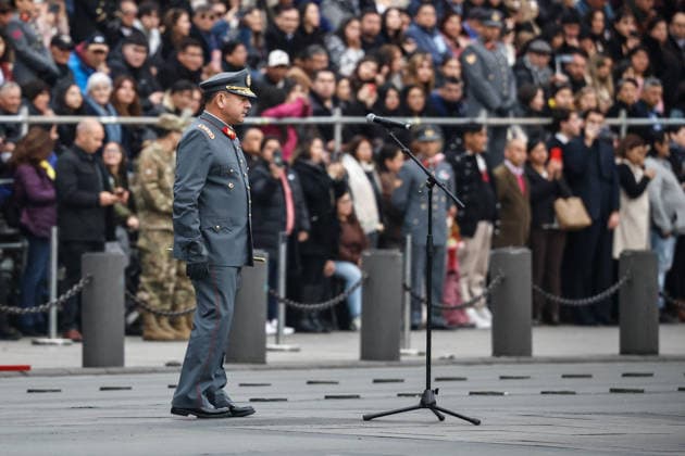Santiago, July 9, 2026 President José Antonio Kast participates in the 2026 Oath to the Flag ceremony at the Plaza de la Ciudadanía Diego Martin Aton Chile, Aton 1171127 jpeg  Copyright: DIEGOxMARTIN ATONxCHILE