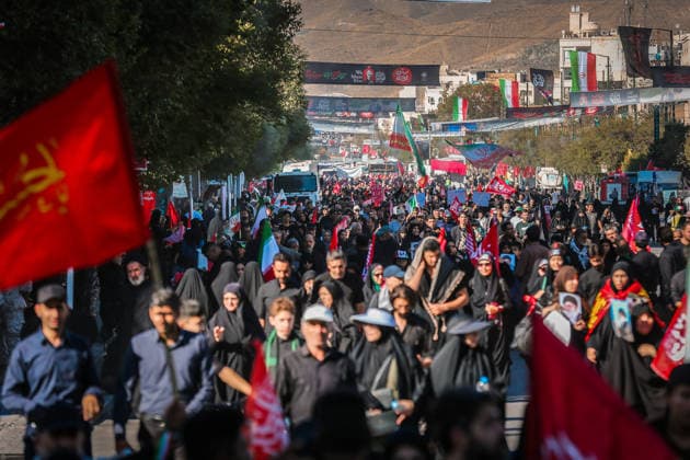 July 9, 2026, Mashhad, Razavi Khorasan, Iran: Crowds of mourners attending a funeral procession for Iran s slain supreme leader Ali Khamenei and members of his family, before he is buried at the Shrine of Imam Reza, Iran s most revered place of worship, in Mashhad on July 9, 2026. Braving sweltering heat and calling for revenge, Iranians loyal to the Islamic Republic massed on July 9 for the burial of slain supreme leader Ali Khamenei in his hometown of Mashhad. Khamenei will be buried in his hometown of Mashhad, home to the shrine of Imam Reza, Iran s holiest Shia Muslim site, following several days of ceremonies and processions across the country. Mashhad Iran - ZUMAi98_ 20260709_zih_i98_002 Copyright: xIranianxSupremexLeader SxOfficex
