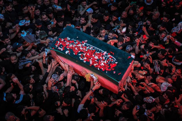 July 9, 2026, Karbala, Iraq: Mourners carry the coffin of Iran s late supreme leader Ayatollah Ali Khamenei as they take part in the funeral procession at the Imam Hussein Shrine in Karbala early on July 9, 2026. Iranians were preparing on July 9 to bury their slain leader Ali Khamenei in his hometown of Mashhad in northeast Iran, as new US strikes threatened to trigger a fresh escalation in the Middle East war. The late leader s burial follows a multi-day funeral ceremony that attracted millions of mourners across various cities in both Iran and Iraq. Karbala Iraq - ZUMAi98_ 20260709_zih_i98_062 Copyright: xIranianxSupremexLeader SxOfficex