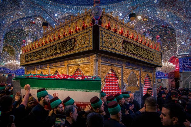 July 9, 2026, Karbala, Iraq: Mourners take part in the funeral procession for Iran s late supreme leader Ayatollah Ali Khamenei at the Imam Hussein Shrine in Karbala early on July 9, 2026. Iranians were preparing on July 9 to bury their slain leader Ali Khamenei in his hometown of Mashhad in northeast Iran, as new US strikes threatened to trigger a fresh escalation in the Middle East war. The late leader s burial follows a multi-day funeral ceremony that attracted millions of mourners across various cities in both Iran and Iraq. Karbala Iraq - ZUMAi98_ 20260709_zih_i98_063 Copyright: xIranianxSupremexLeader SxOfficex