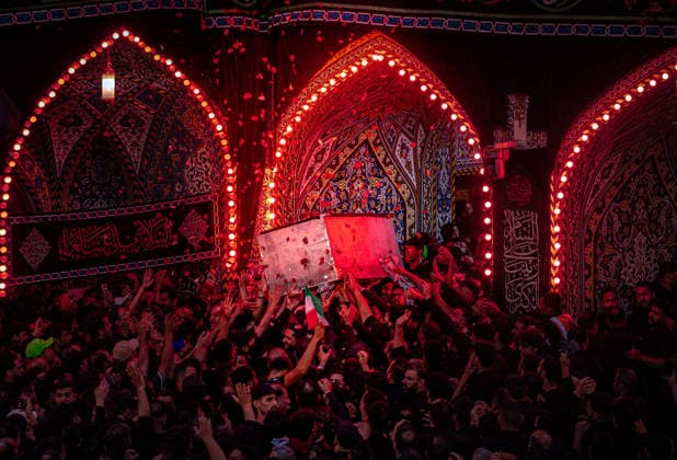 July 9, 2026, Karbala, Iraq: Mourners carry the coffin of Iran s late supreme leader Ayatollah Ali Khamenei as they take part in the funeral procession at the Imam Hussein Shrine in Karbala early on July 9, 2026. Iranians were preparing on July 9 to bury their slain leader Ali Khamenei in his hometown of Mashhad in northeast Iran, as new US strikes threatened to trigger a fresh escalation in the Middle East war. The late leader s burial follows a multi-day funeral ceremony that attracted millions of mourners across various cities in both Iran and Iraq. Karbala Iraq - ZUMAi98_ 20260709_zih_i98_072 Copyright: xIranianxSupremexLeader SxOfficex